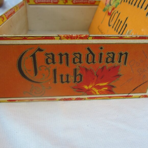 VTG 50'S CANADIAN CLUB CIGAR BOX, GREAT DISPLAY BOX - Picture 4 of 12